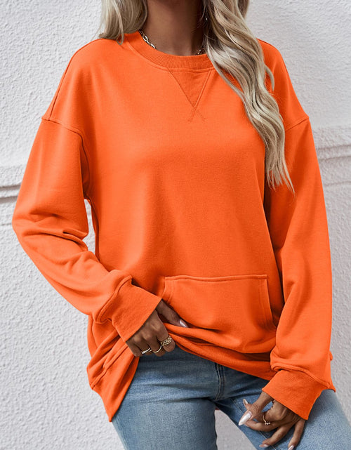 Load image into Gallery viewer, Round Neck Long Sleeve Sweatshirt
