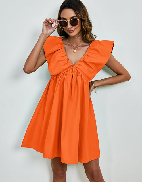Load image into Gallery viewer, V-Neck Cap Sleeve Mini Dress
