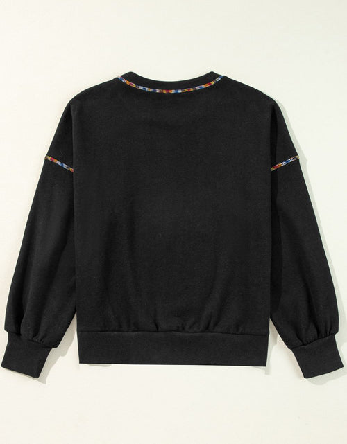 Load image into Gallery viewer, Valentine’s Day Rhinestone Heart Round Neck Long Sleeve Sweatshirt
