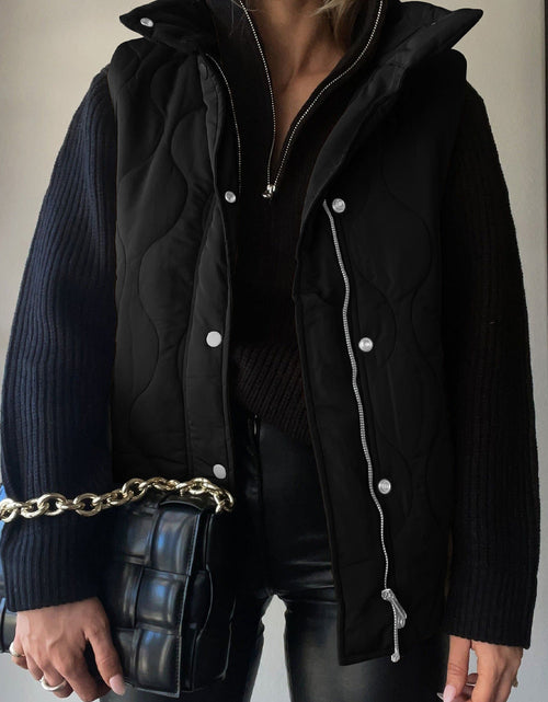 Load image into Gallery viewer, Collared Neck Vest with Pockets
