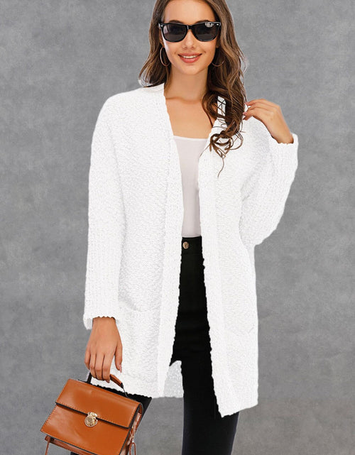 Load image into Gallery viewer, Angel Wings Pocketed Open Front Long Sleeve Cardigan
