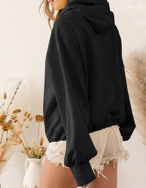 Load image into Gallery viewer, Zip-Up Dropped Shoulder Hoodie
