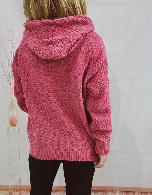 Load image into Gallery viewer, Drawstring Long Sleeve  Hooded Sweater
