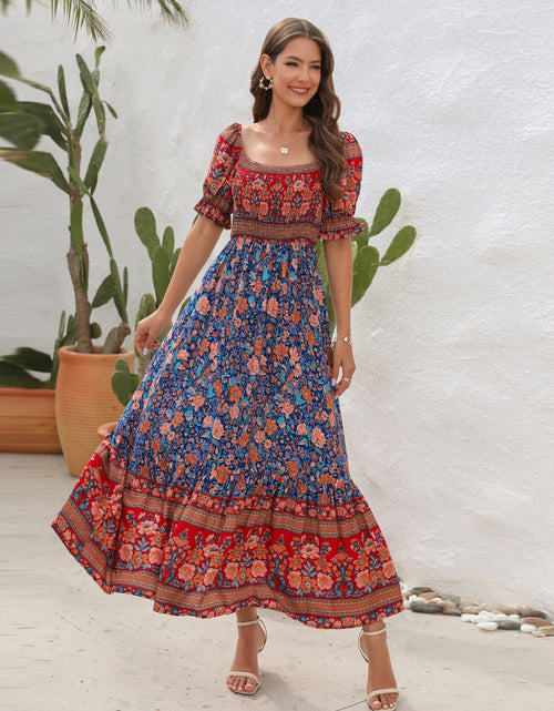 Load image into Gallery viewer, Floral Flounce Sleeve Midi Dress
