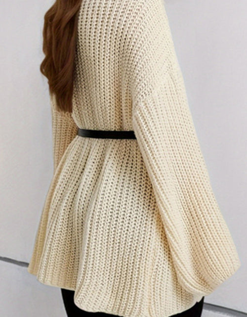 Load image into Gallery viewer, Boat Neck Dropped Shoulder Mini Sweater Dress
