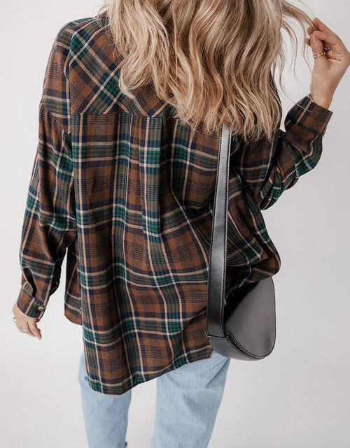 Load image into Gallery viewer, Plaid Button Up Long Sleeve Jacket
