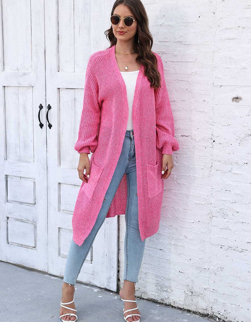 Load image into Gallery viewer, Open Front Longline Cardigan with Pockets
