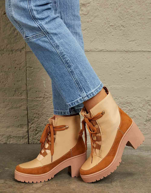 Load image into Gallery viewer, East Lion Corp Lace Up Lug Booties
