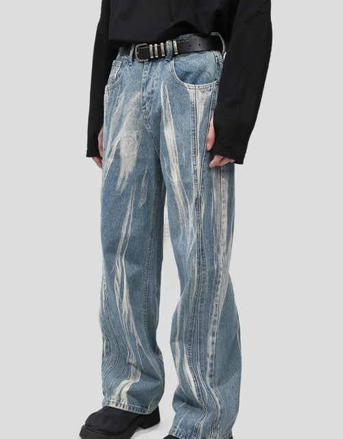 Load image into Gallery viewer, Paint Wide Leg Men's Jeans with Pockets
