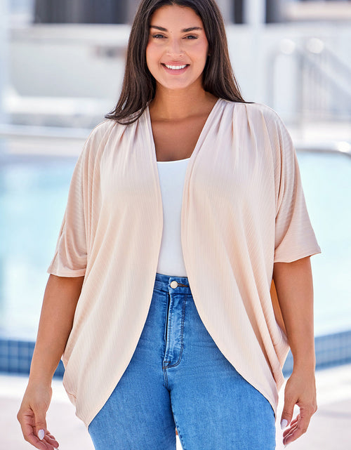 Load image into Gallery viewer, Plus Size Ribbed Cocoon Cover Up
