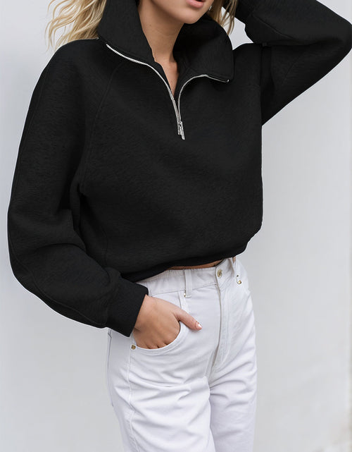 Load image into Gallery viewer, Half Zip Long Sleeve Sweatshirt
