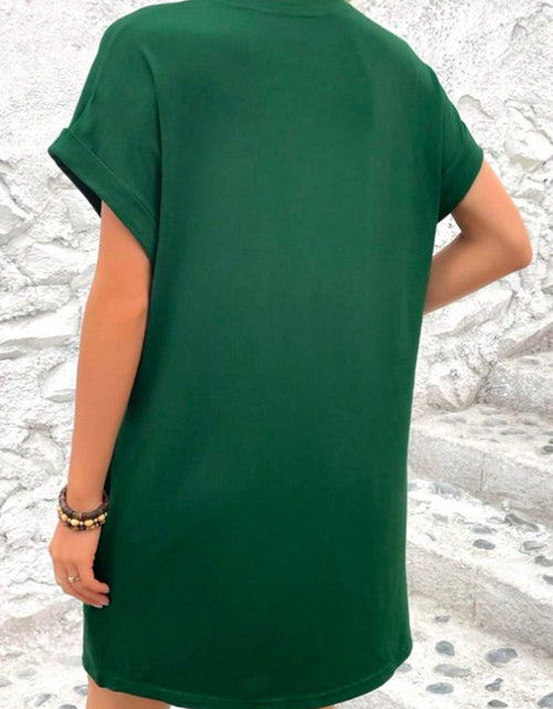 Load image into Gallery viewer, Pocketed Round Neck Short Sleeve Dress
