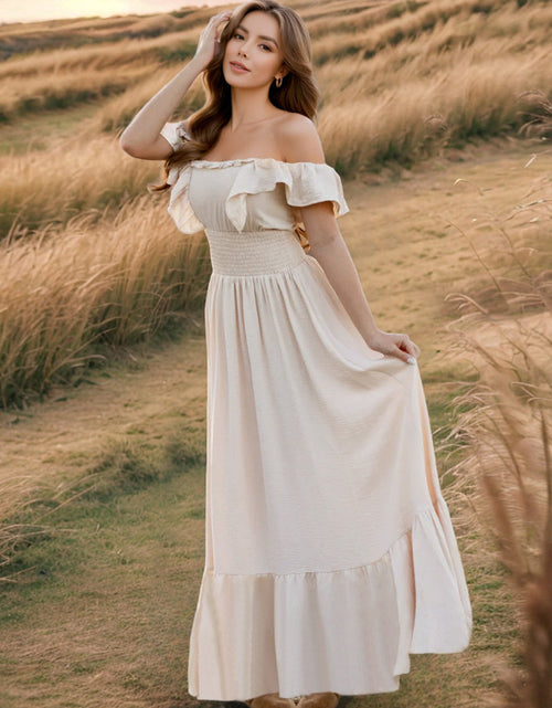 Load image into Gallery viewer, Ruffled Smocked Square Neck Maxi Dress
