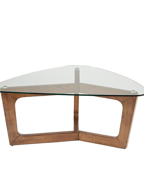 Load image into Gallery viewer, Wood Base Tempered Glass Top Coffee Table by Blak Hom
