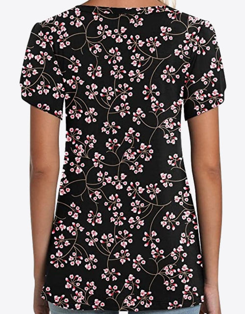 Load image into Gallery viewer, Printed Petal Sleeve V-Neck Blouse
