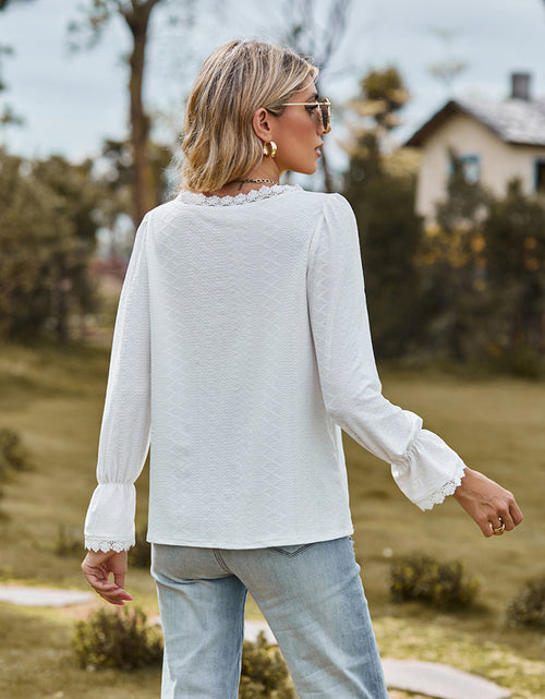 Load image into Gallery viewer, V-Neck Flounce Sleeve Blouse
