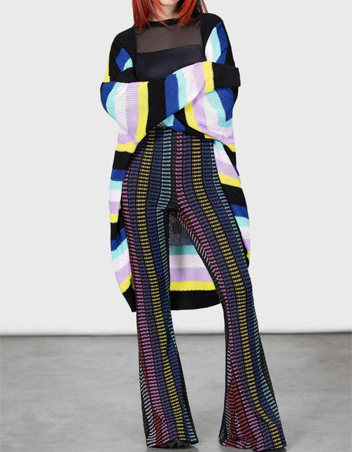 Load image into Gallery viewer, Striped Open Front Long Sleeve Cardigan
