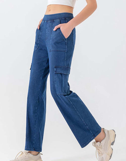 Load image into Gallery viewer, Buttoned Pocketed Long Jeans
