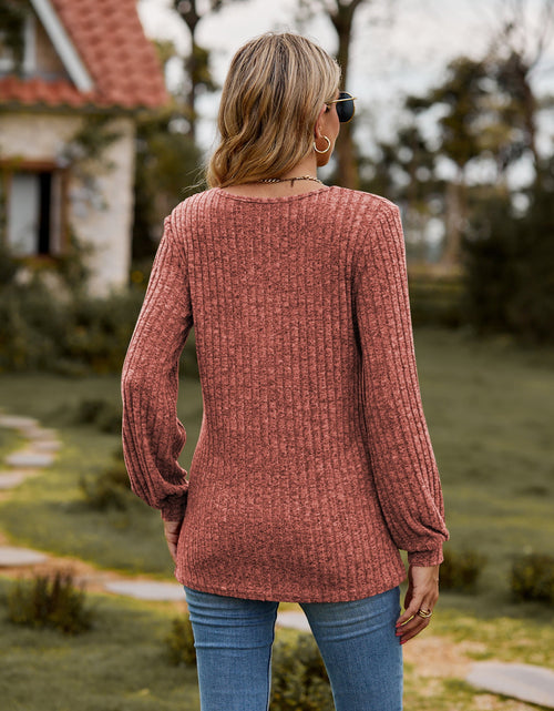 Load image into Gallery viewer, Round Neck Button-Down Long Sleeve Tee
