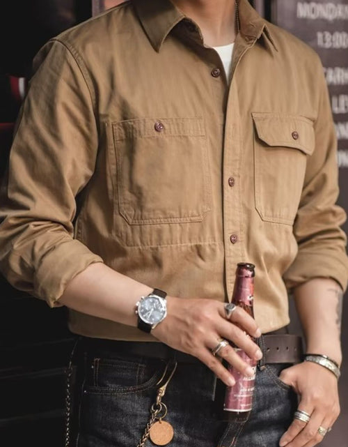 Load image into Gallery viewer, Men's Button Down Long Sleeve Shirt with Chest Pockets
