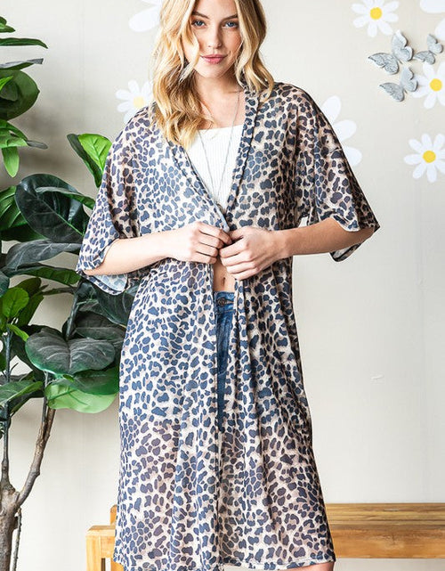 Load image into Gallery viewer, Heimish Full Size Leopard Open Front Cardigan Plus Size
