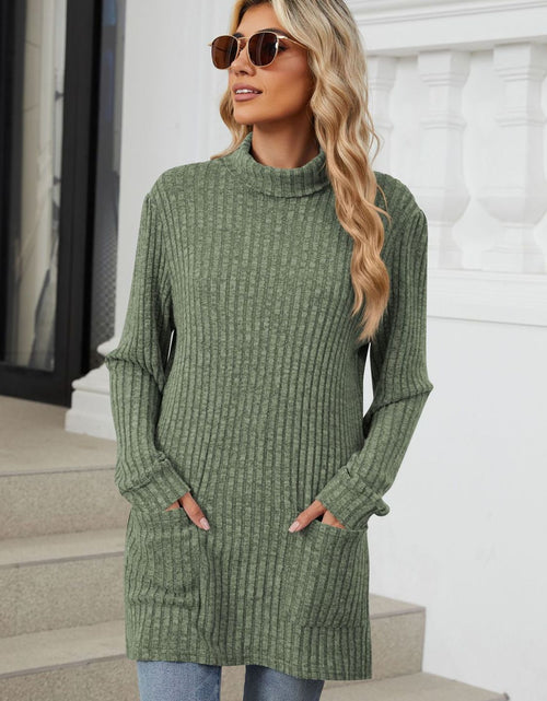 Load image into Gallery viewer, Ribbed Mock Neck Long Sleeve T-Shirt
