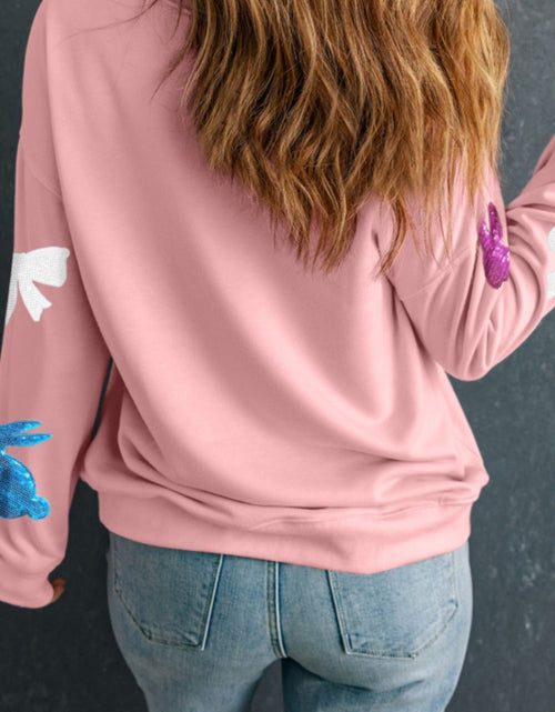 Load image into Gallery viewer, Easter Bunny Bow Knot Sequined Sweatshirt
