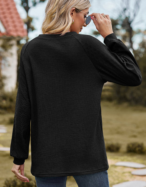 Load image into Gallery viewer, Eyelet Round Neck Long Sleeve T-Shirt
