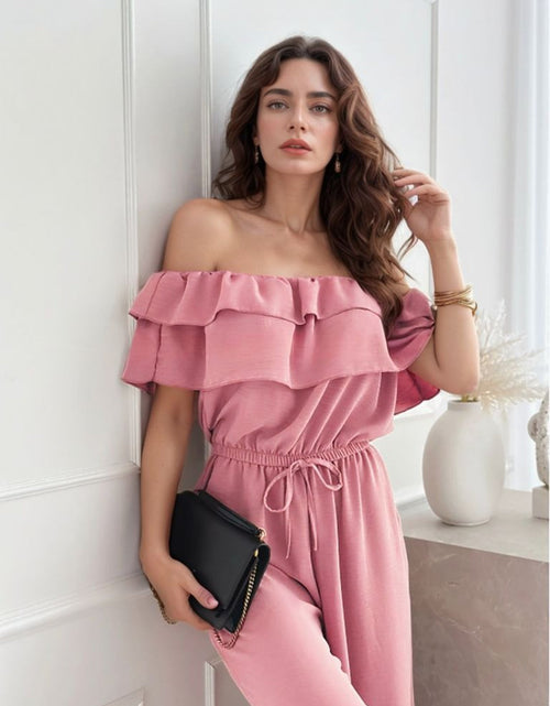 Load image into Gallery viewer, Ruffled Off  Shoulder Wide Leg Jumpsuit
