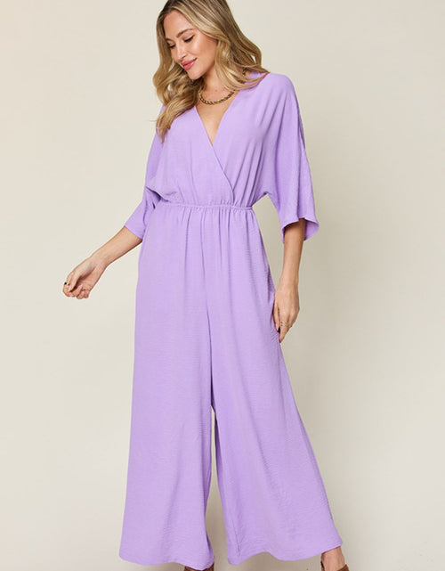 Load image into Gallery viewer, Double Take Full Size Surplice Wide Leg Jumpsuit with Pockets
