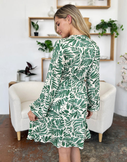 Load image into Gallery viewer, Double Take Full Size Printed Ruched Balloon Sleeve Dress
