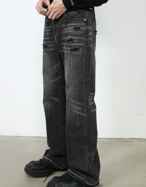 Load image into Gallery viewer, Men's Frayed Hem Bootcut Jeans
