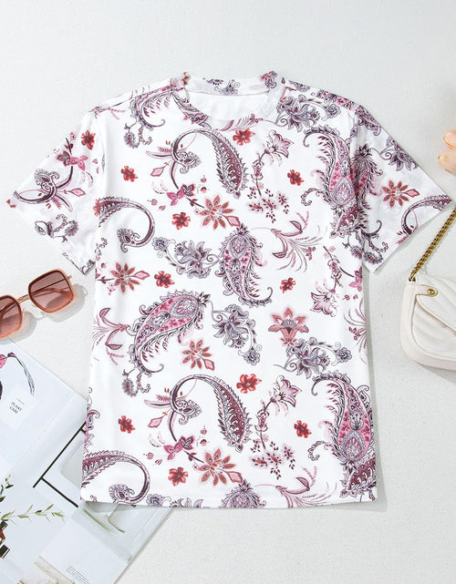 Load image into Gallery viewer, Paisley Mock Neck T Shirt
