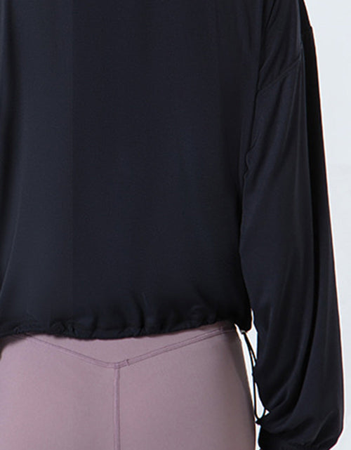 Load image into Gallery viewer, Drawstring Zip Up Dropped Shoulder Active Outerwear
