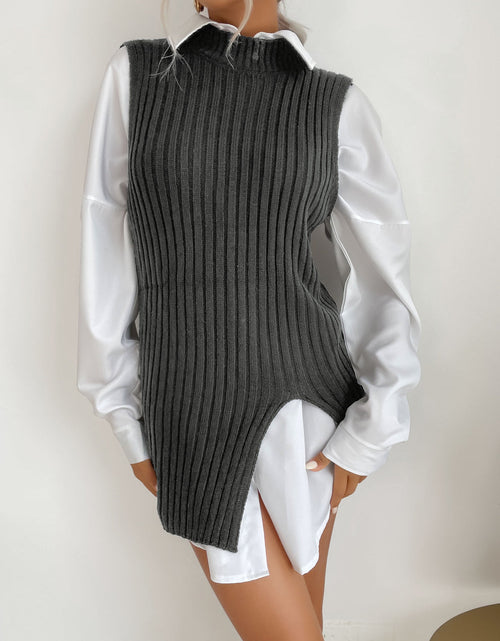 Load image into Gallery viewer, Slit Hem Sweater Vest Dress by BYNES NEW YORK | Apparel &amp; Accessories
