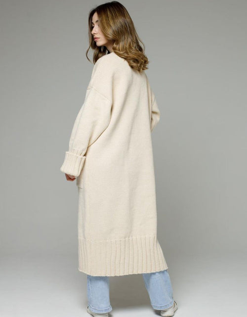 Load image into Gallery viewer, Pocketed Open Front Dropped Shoulder Cardigan
