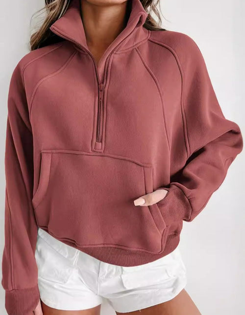 Load image into Gallery viewer, Half Zip Long Sleeve Sweatshirt
