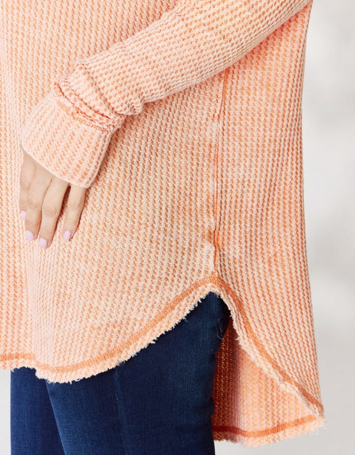 Load image into Gallery viewer, Zenana Oversized Washed Waffle Long Sleeve Top
