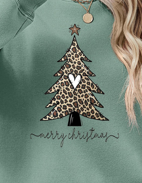 Load image into Gallery viewer, Christmas Tree Graphic Long Sleeve Sweatshirt
