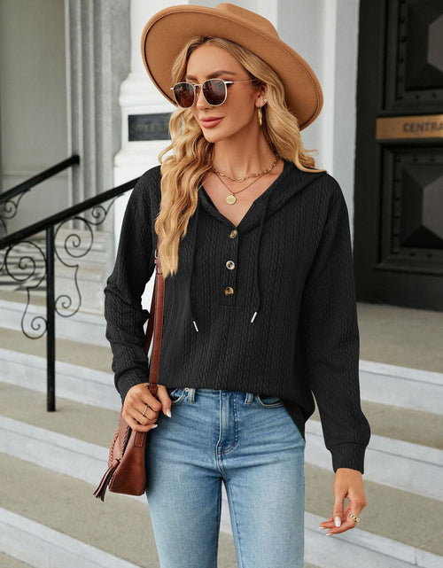 Load image into Gallery viewer, Cable-Knit Long Sleeve Hoodie
