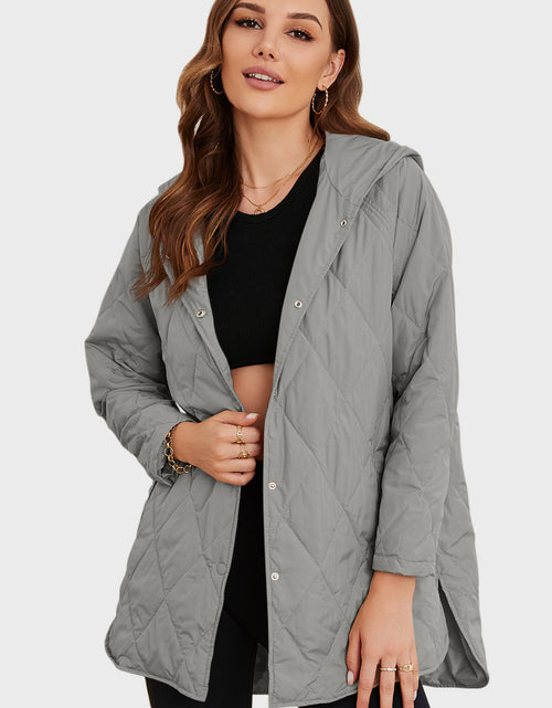 Load image into Gallery viewer, Snap Down Hooded Slit Winter Coat
