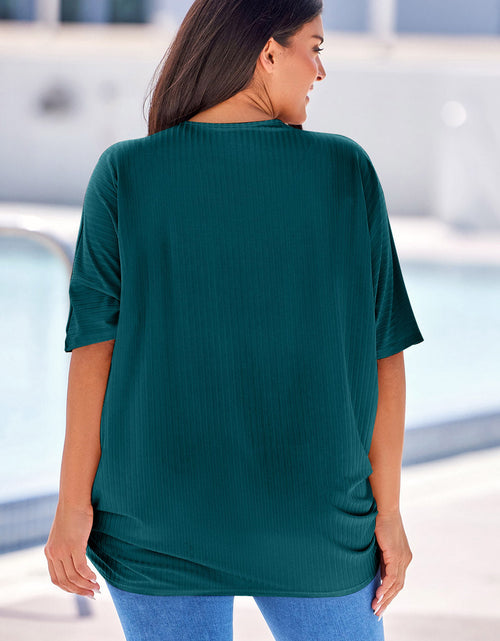 Load image into Gallery viewer, Plus Size Ribbed Cocoon Cover Up
