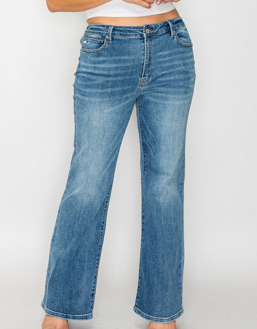 Load image into Gallery viewer, bytos Full Size Cat's Whiskers Mid Rise Bootcut Jeans
