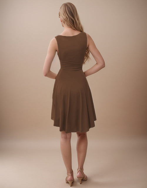 Load image into Gallery viewer, High-Low Round Neck Sleeveless Mini Dress
