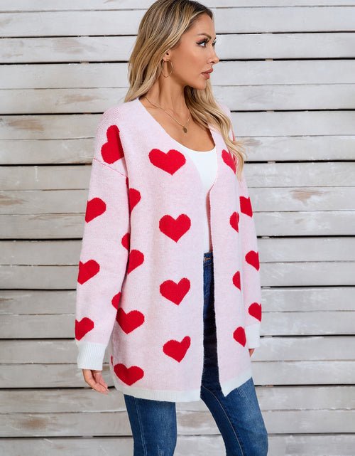 Load image into Gallery viewer, Angel Wings Heart Open Front Long Sleeve Cardigan
