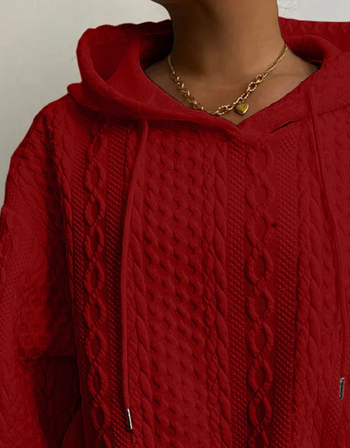 Load image into Gallery viewer, Drawstring Drop Shoulder Long Sleeve Hoodie
