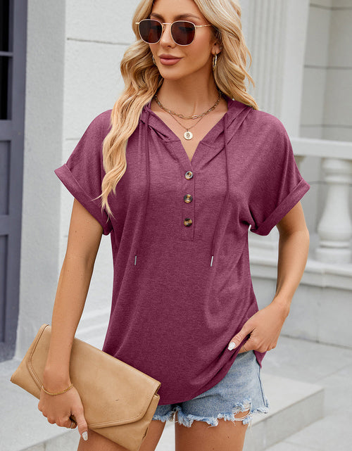 Load image into Gallery viewer, Florira Hooded Short Sleeve T-Shirt
