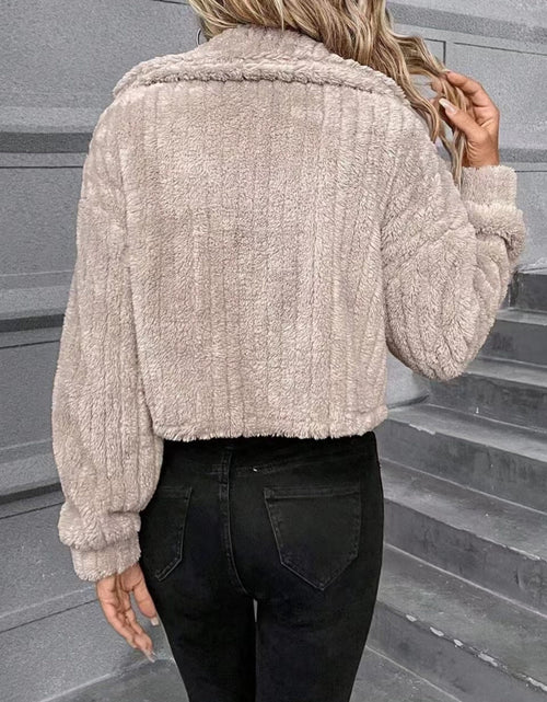 Load image into Gallery viewer, Button Up Long Sleeve Fuzzy Outerwear
