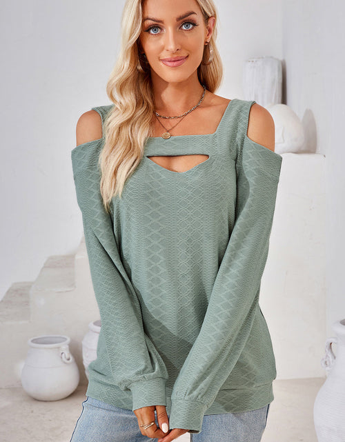 Load image into Gallery viewer, Cutout Square Neck Cold Shoulder T-Shirt
