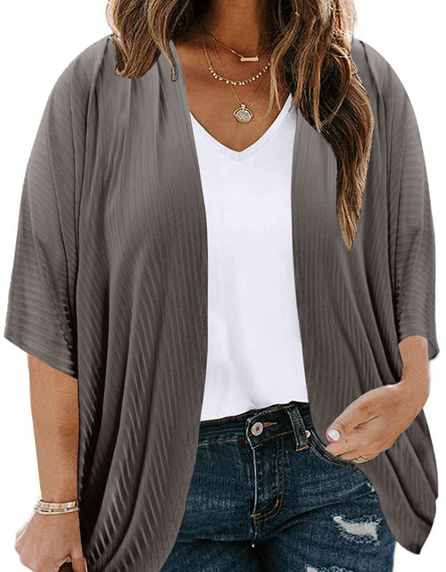 Load image into Gallery viewer, Plus Size Ribbed Cocoon Cover Up
